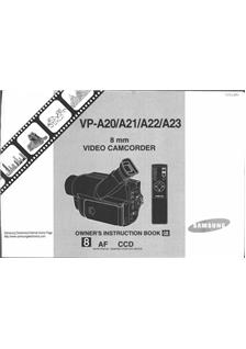 Samsung VP A 21 manual. Camera Instructions.